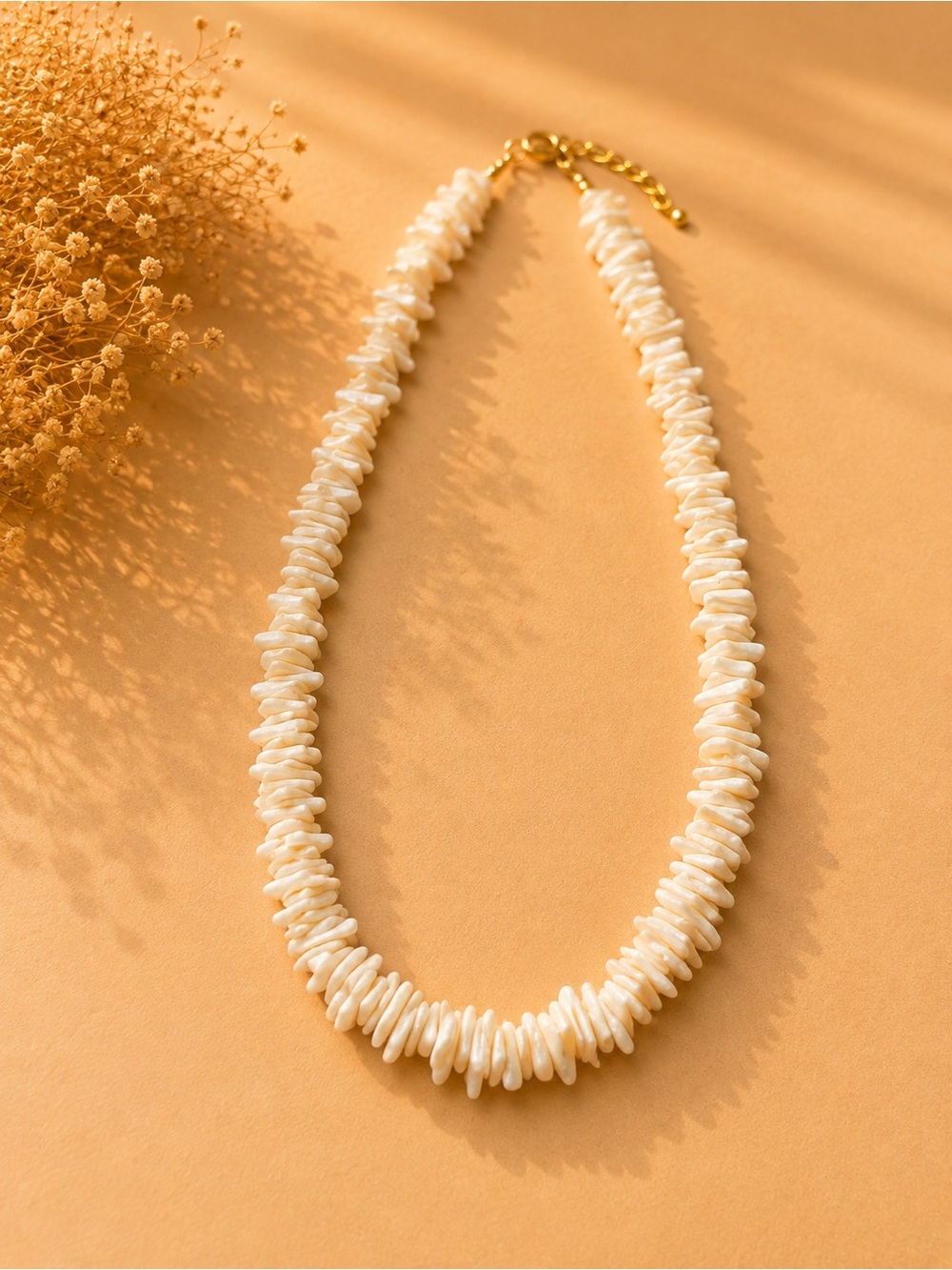 Cream Pearl Chip Necklace - Women Jewelry